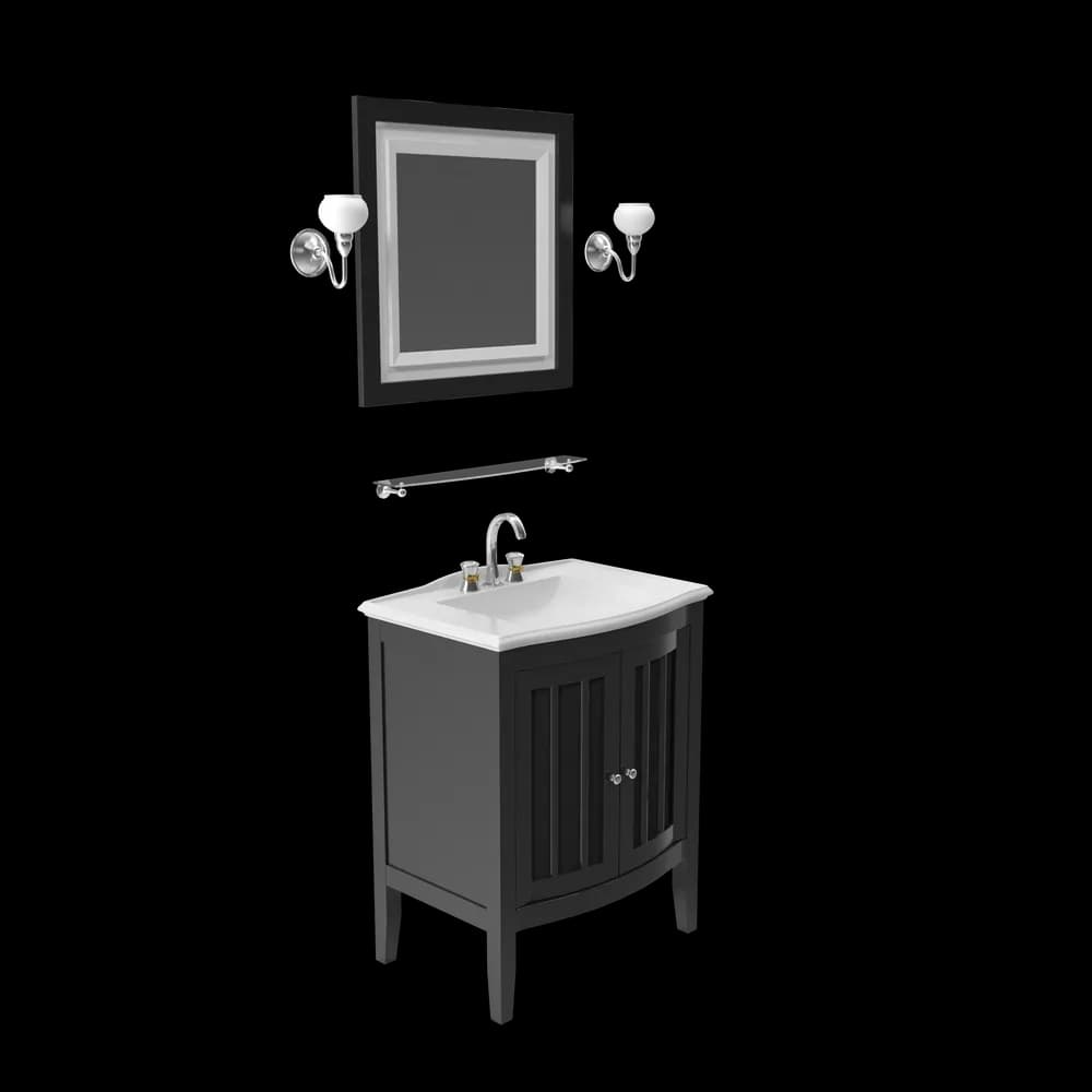 Wooden Bathroom Sink With Mirror thumbnail 1