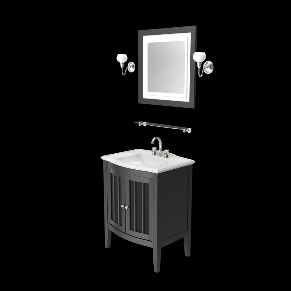 Wooden Bathroom Sink With Mirror thumbnail 2